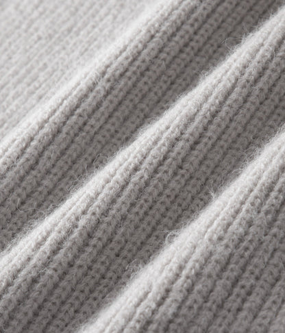 Men’s Ribbed Zip-Through Cardigan Funnel Neck Sweater