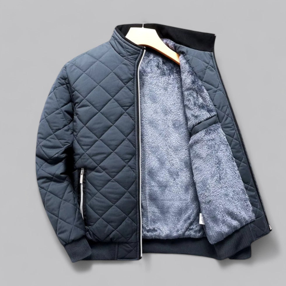 Men’s Quilted Zip-Up Bomber Jacket