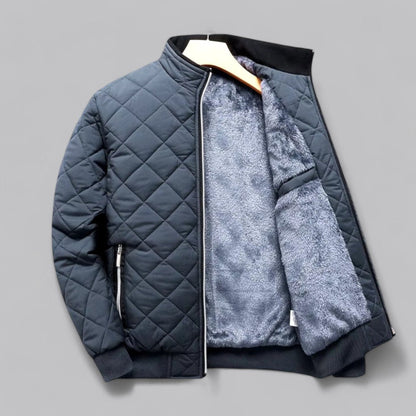Men’s Quilted Zip-Up Bomber Jacket