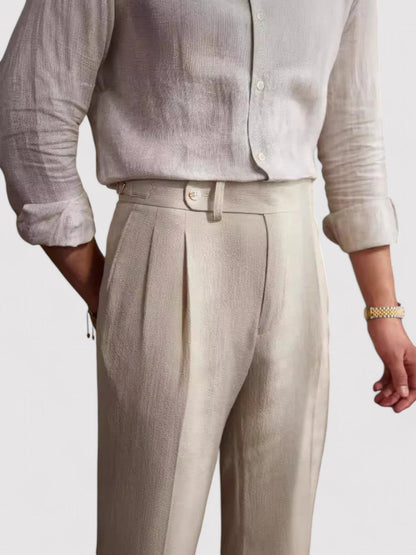 Men’s High-Waisted Pleated Trousers