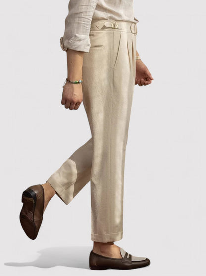 Men’s High-Waisted Pleated Trousers