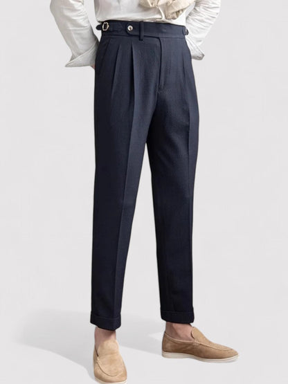 Men’s High-Waisted Pleated Trousers