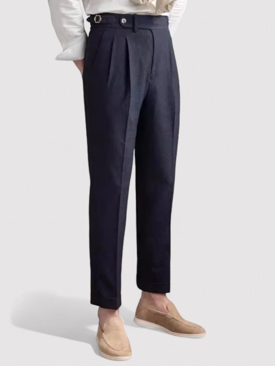 Men’s High-Waisted Pleated Trousers