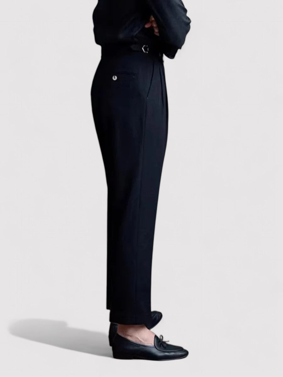 Men’s High-Waisted Pleated Trousers