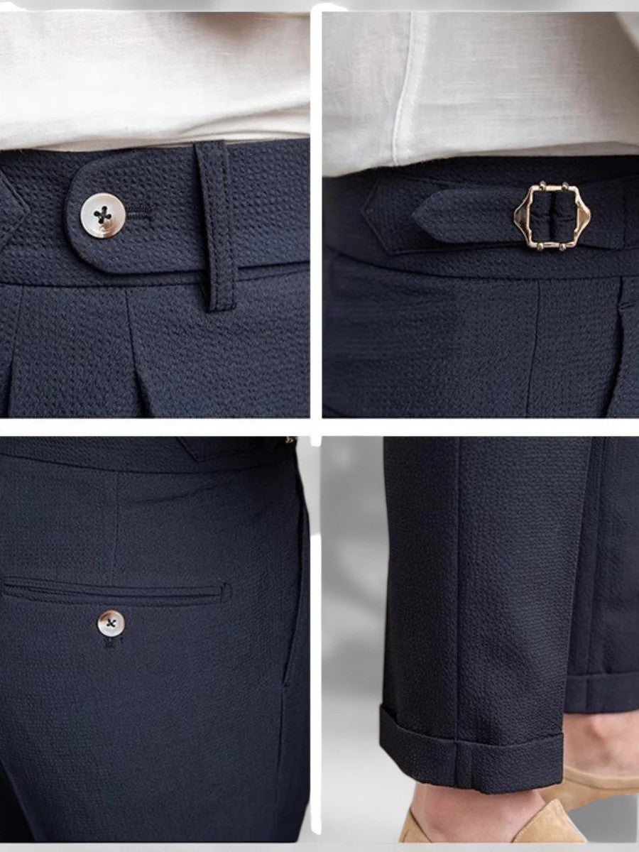 Men’s High-Waisted Pleated Trousers