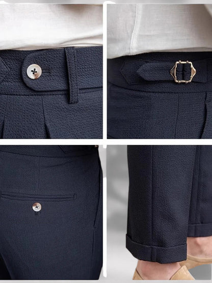 Men’s High-Waisted Pleated Trousers