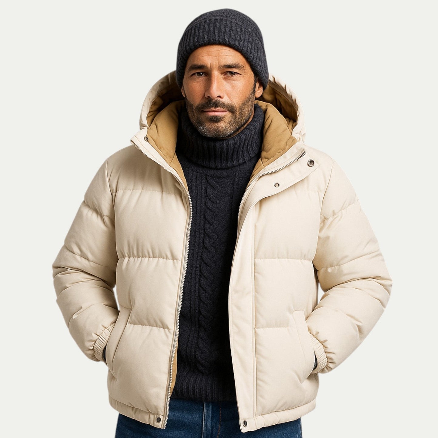 Men’s Layered Collar Puffer Jacket