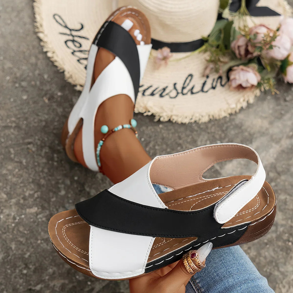 Mercy Sandals | Crisscross Strap Wedge Sandals