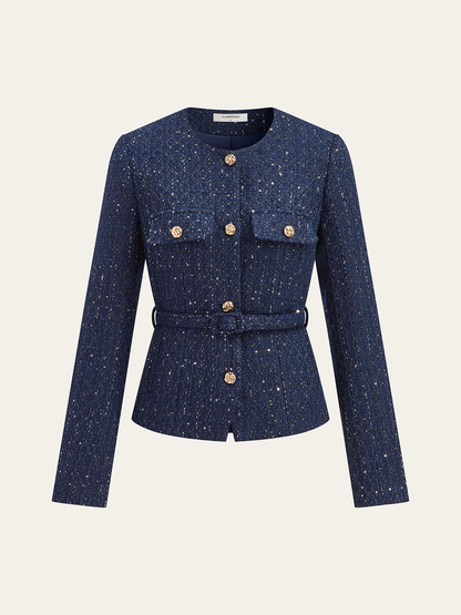 Felicity | Metallic Button Tweed Jacket