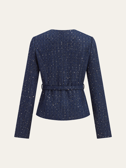 Felicity | Metallic Button Tweed Jacket