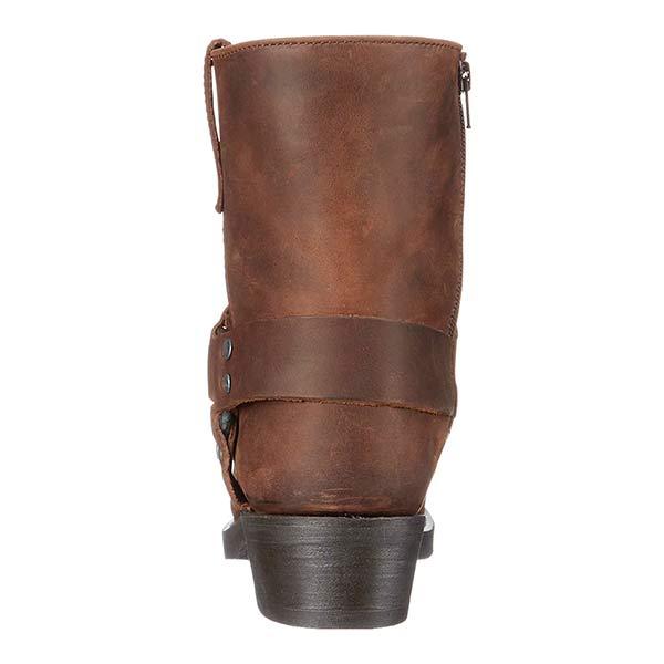 Mid-Cut Black Biker Boots for Women with Harness Detail – Stylish Moto Footwear