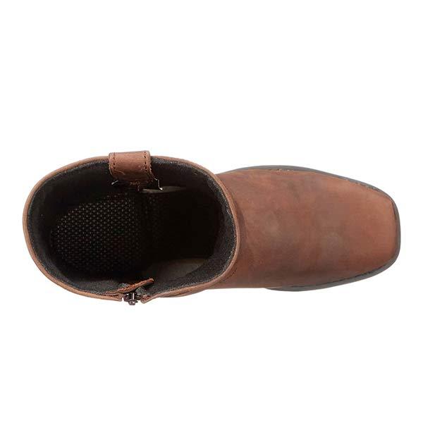 Mid-Cut Black Biker Boots for Women with Harness Detail – Stylish Moto Footwear