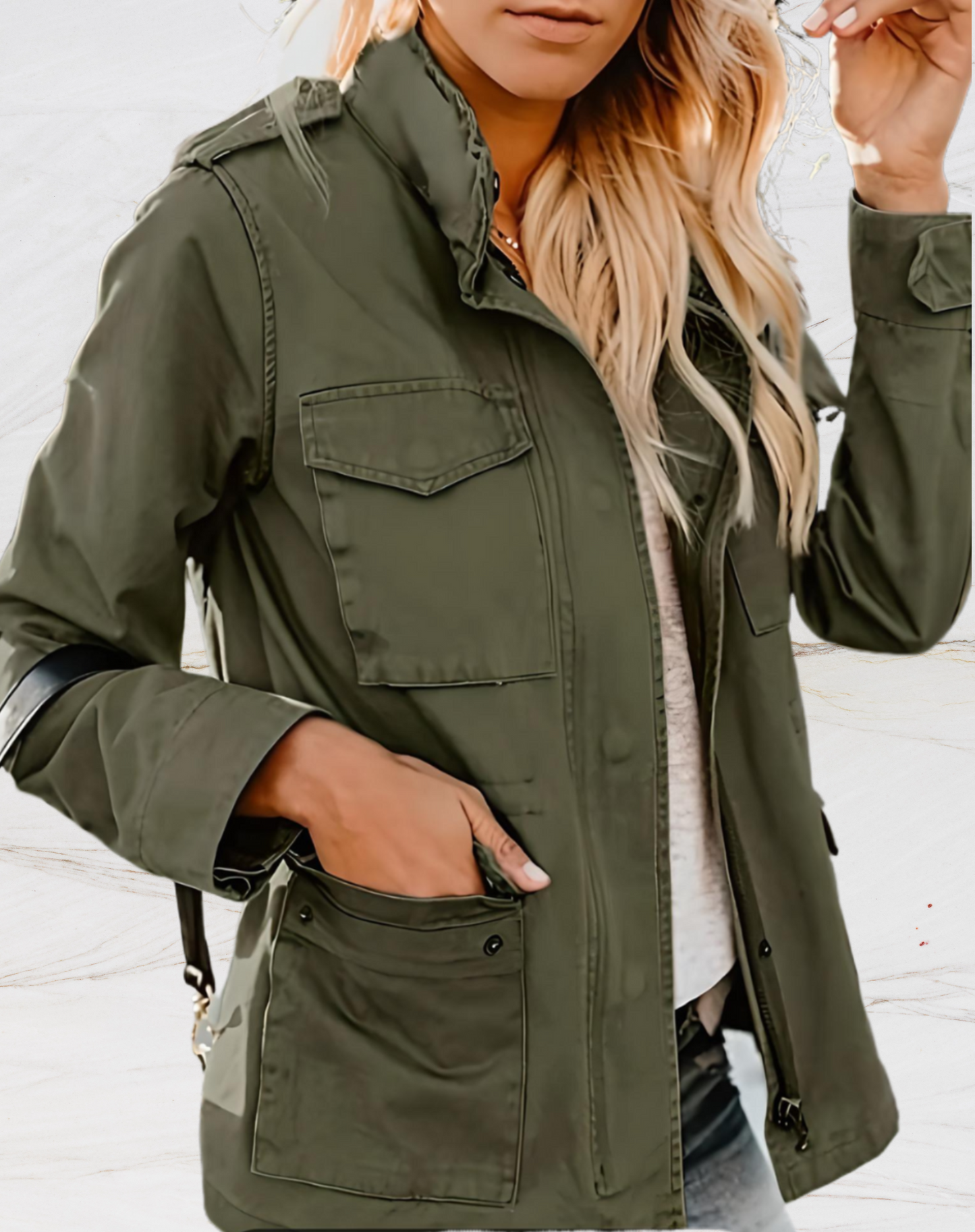 Practical Women's Multi Pocket Zip Up Jacket - BritishElegance