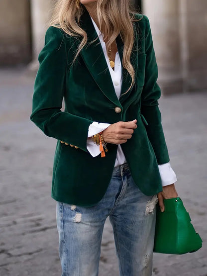 Millie – Women's Gold Buttons Blazer