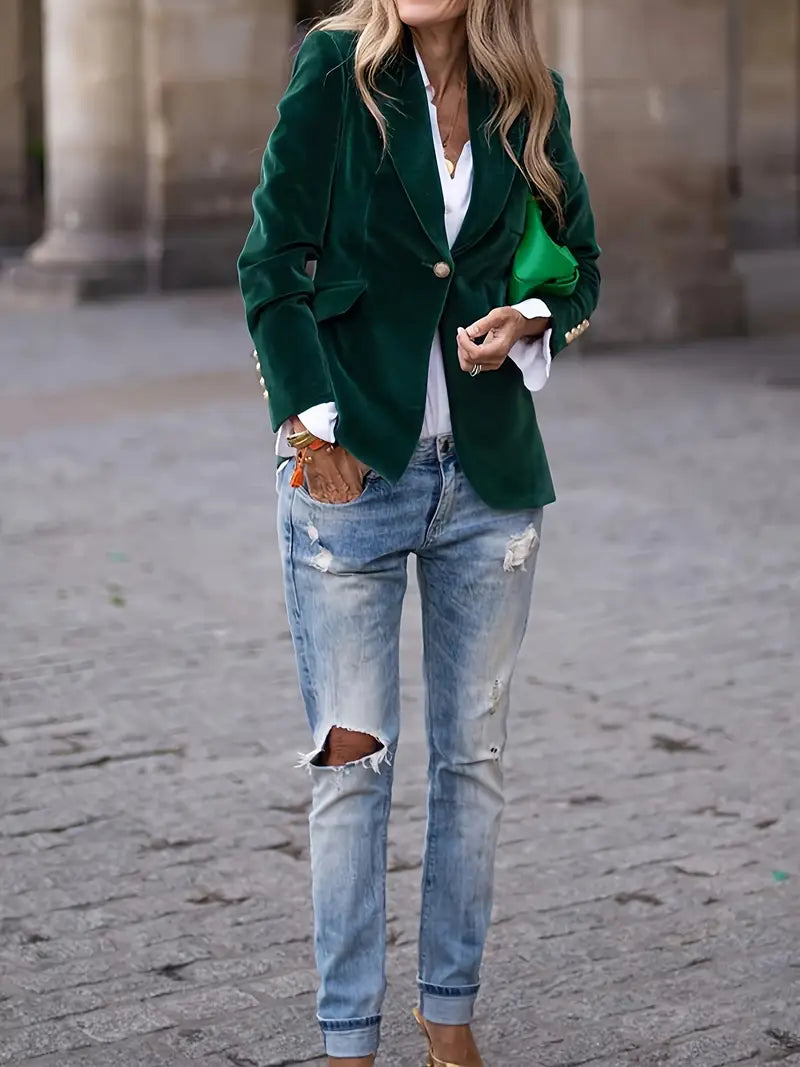 Millie – Women's Gold Buttons Blazer
