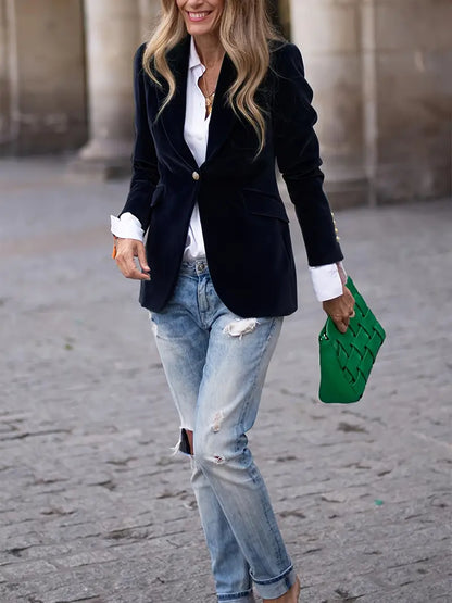 Millie – Women's Gold Buttons Blazer