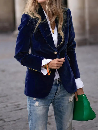 Millie – Women's Gold Buttons Blazer