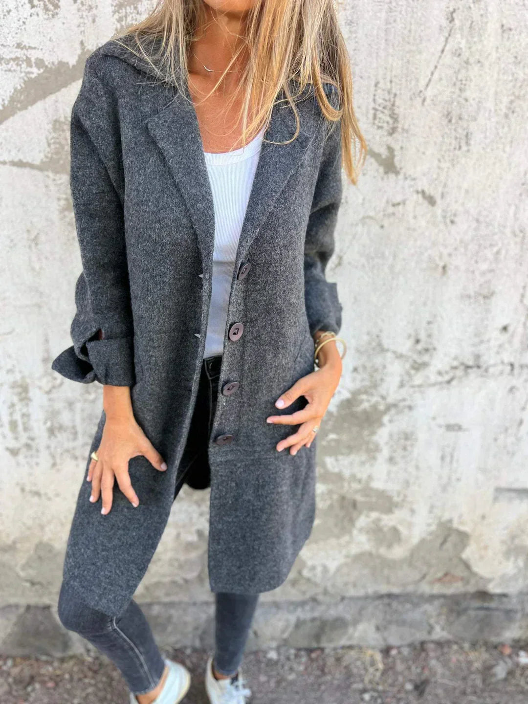 Mireille | Women’s Long Coat – Elegant Wool Blend Design with Lasting Charm