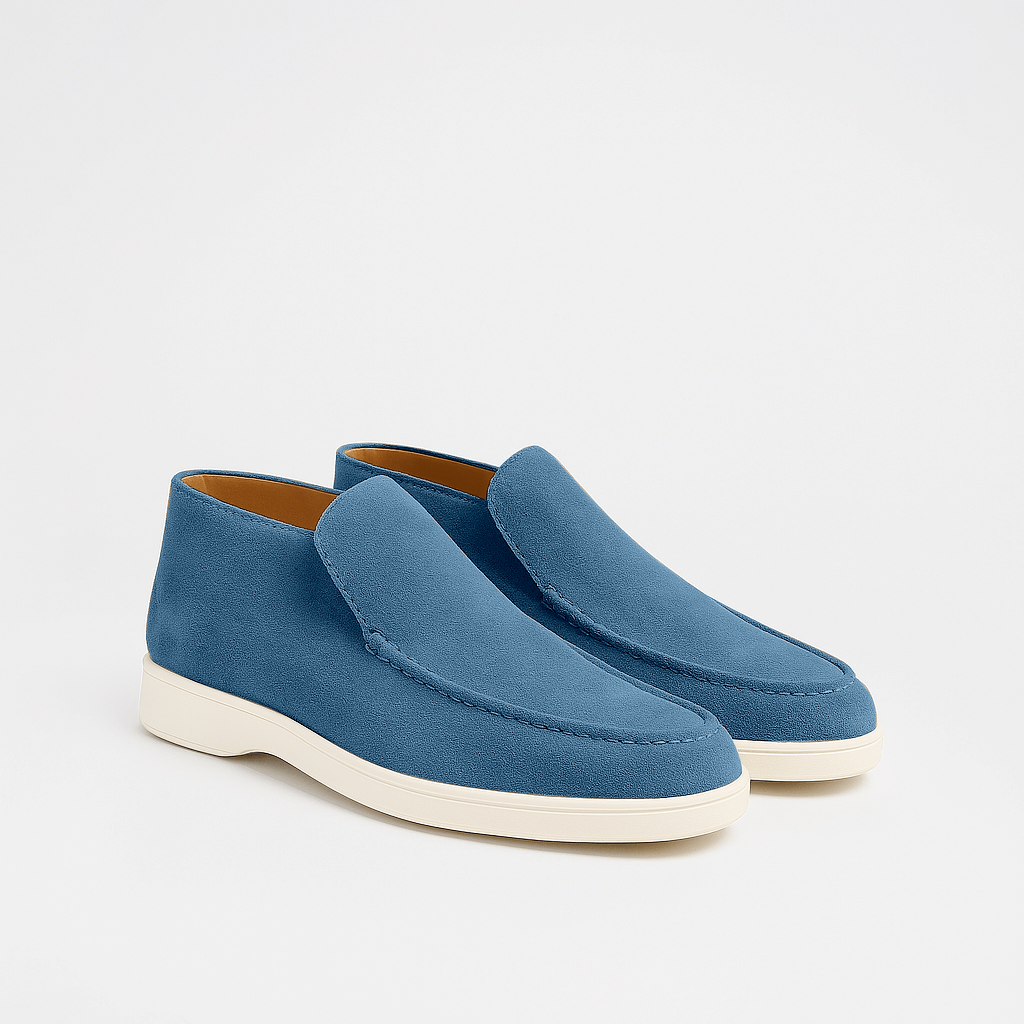 Men’s Minimal Suede Moc Toe Slip On Chukka
