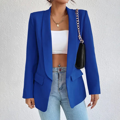 Women's Chic Fit Open Front Jacket with Pockets
