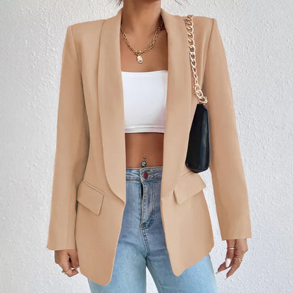 Women's Chic Fit Open Front Jacket with Pockets