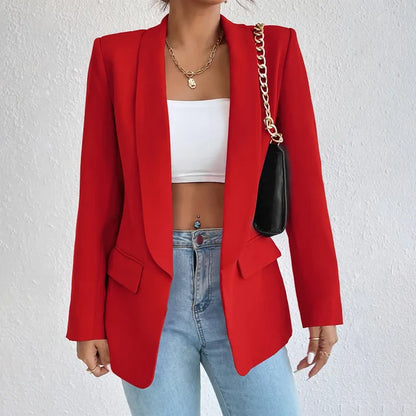 Women's Chic Fit Open Front Jacket with Pockets