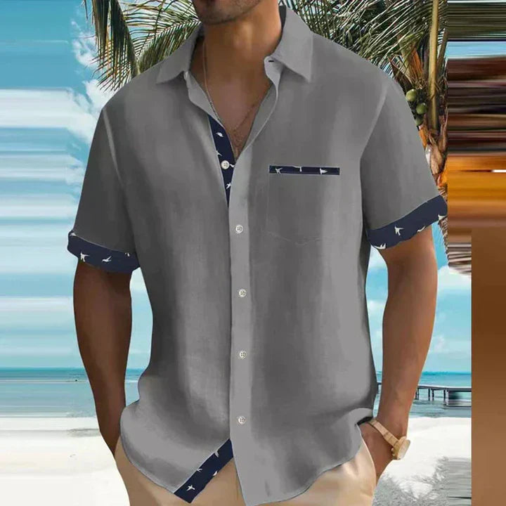 Charming summer shirt in breezy, lightweight fabric with a seaside design