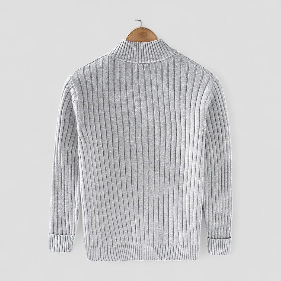 Modern Ribbed Zip Knit Cardigan for Men