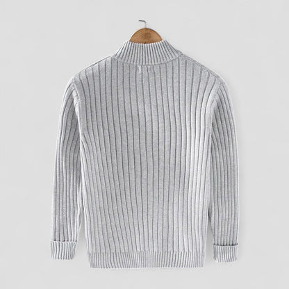 Modern Ribbed Zip Knit Cardigan for Men