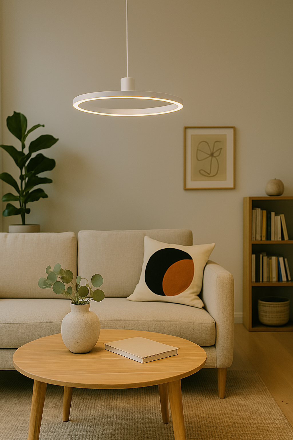 Bright Round LED Hanging Light for Home and Office