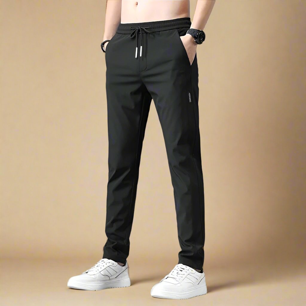 Men's Business Casual Slim Fit Stretch Trousers with Modern Tapered Design