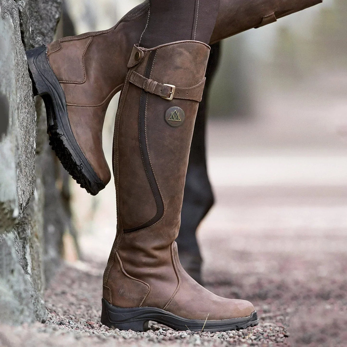 Ladies Tall Boots - Buckled Strap and Chunky Sole - BritishElegance