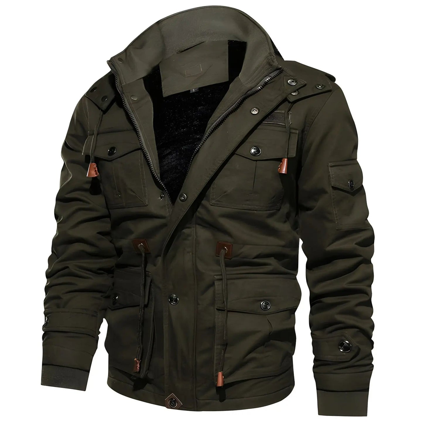 Multi-Pocket Military Jacket for Men