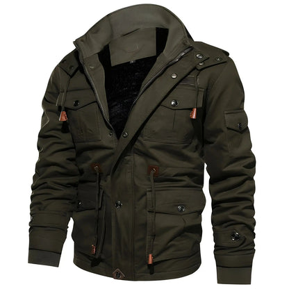 Multi-Pocket Military Jacket for Men