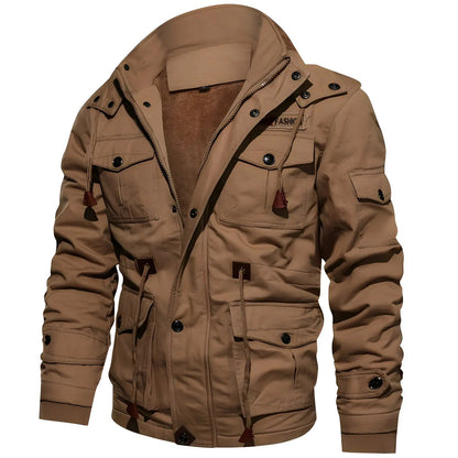 Multi-Pocket Military Jacket for Men