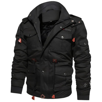 Multi-Pocket Military Jacket for Men