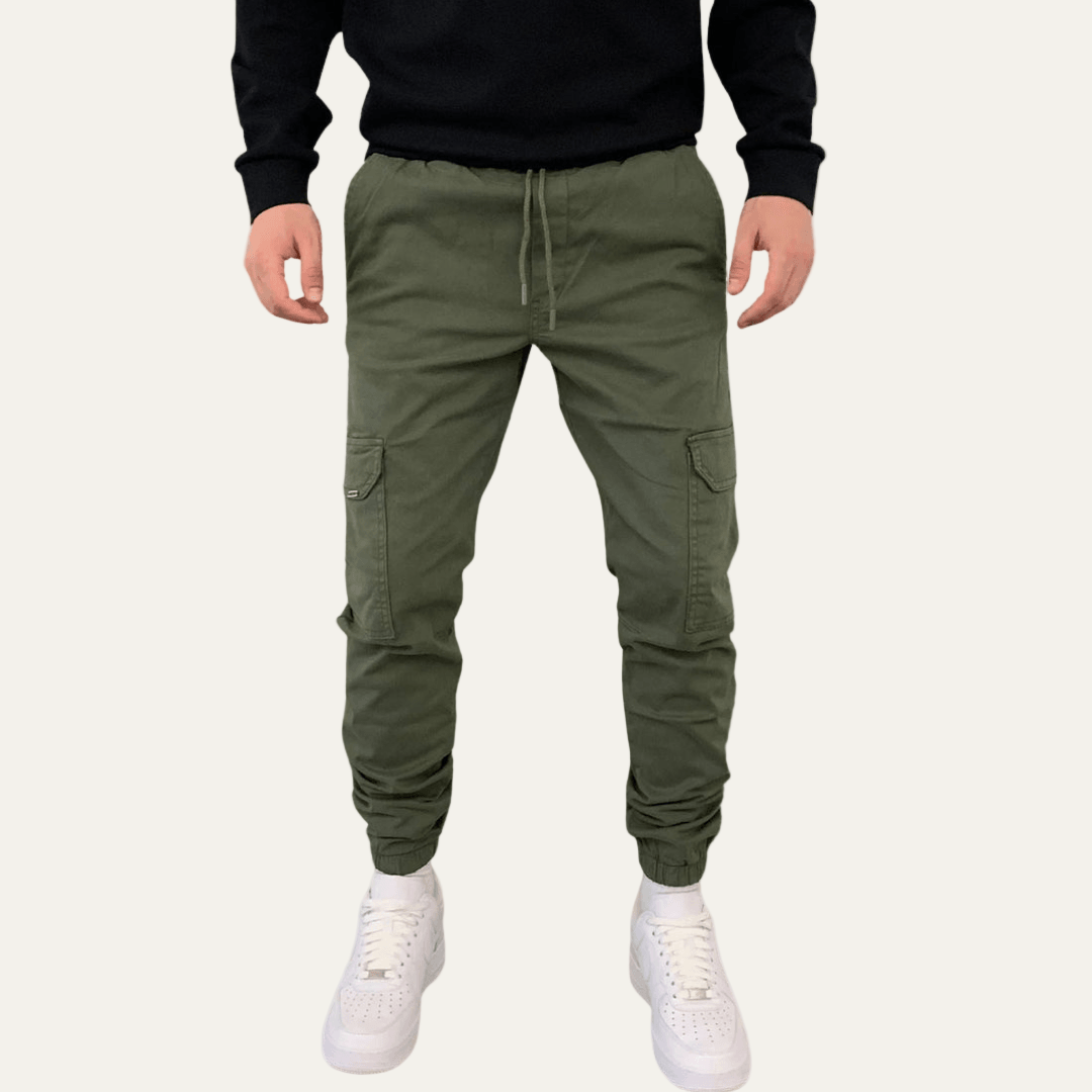 Men’s Tapered Cargo Jogger Pants with Flap Thigh Pockets