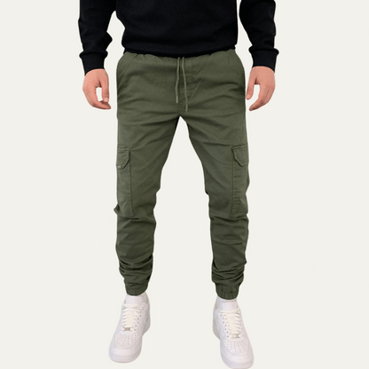 Men’s Tapered Cargo Jogger Pants with Flap Thigh Pockets