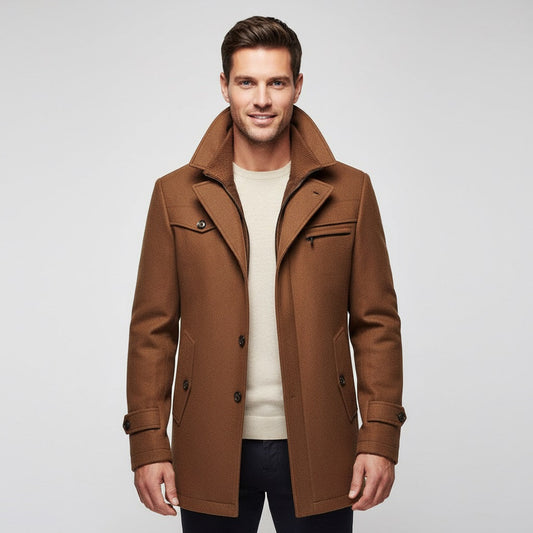 Wool Blend Business Coat