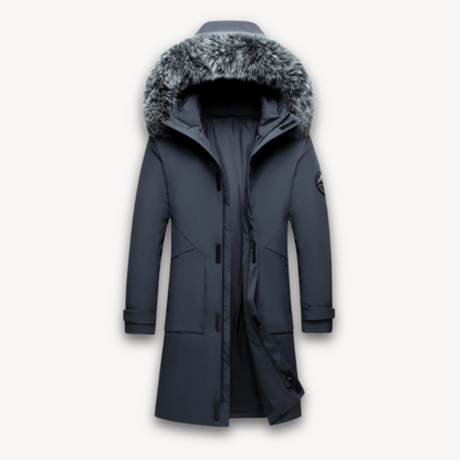 Men's Waterproof Parka Coat - Faux Fur Hood