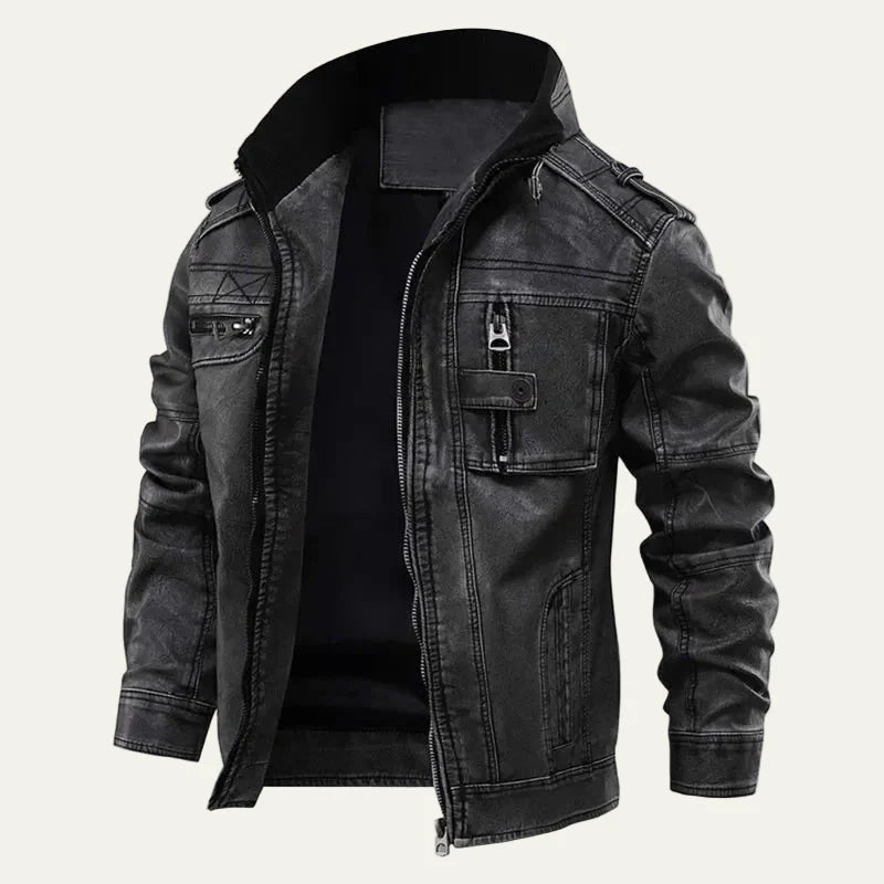 Men’s Vintage Moto Leather Biker Jacket