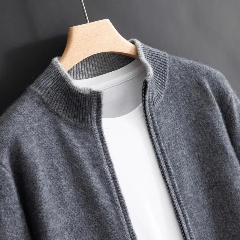 Classic wool cardigan for men
