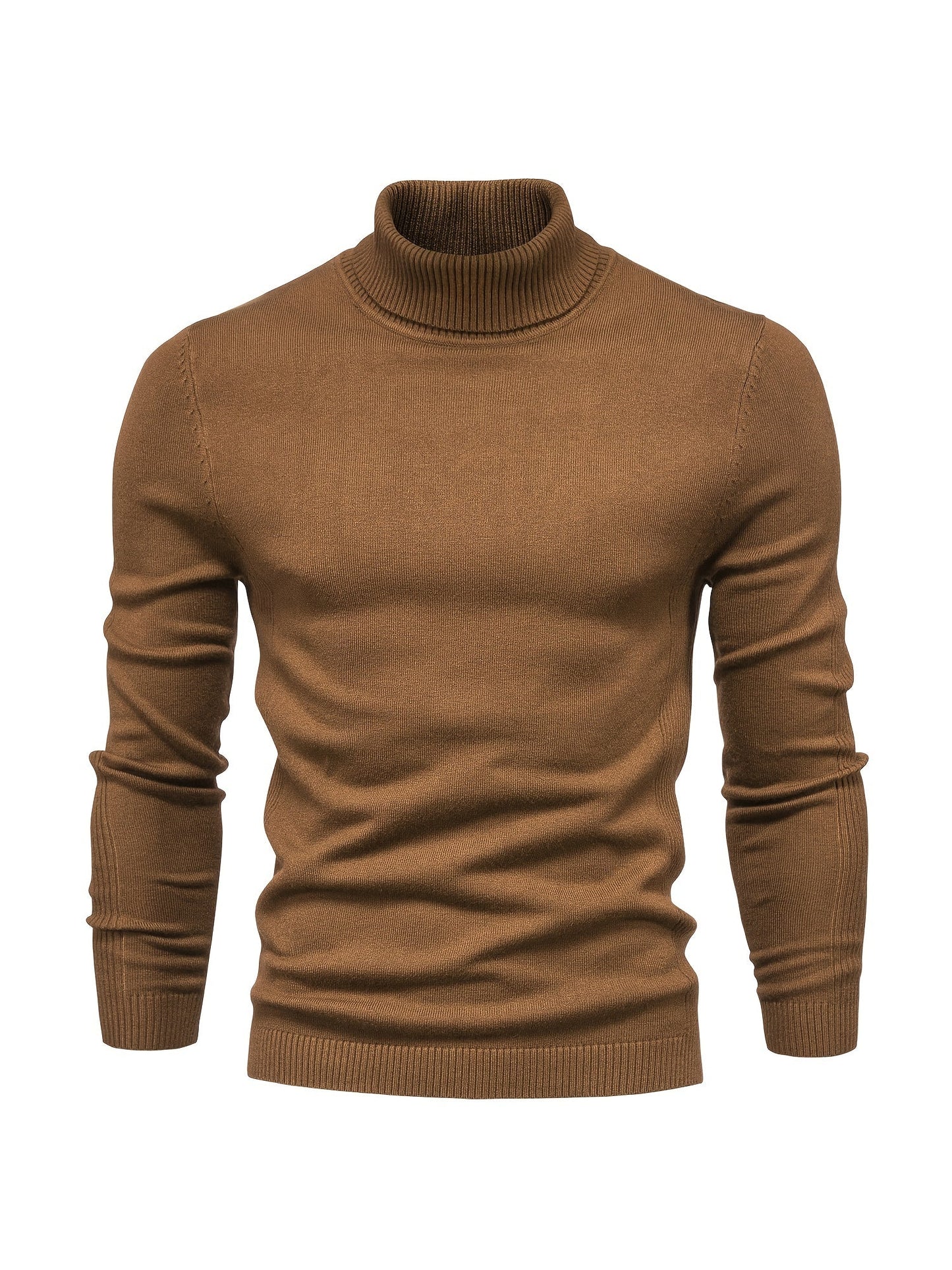 Fine merino wool turtleneck sweater for men