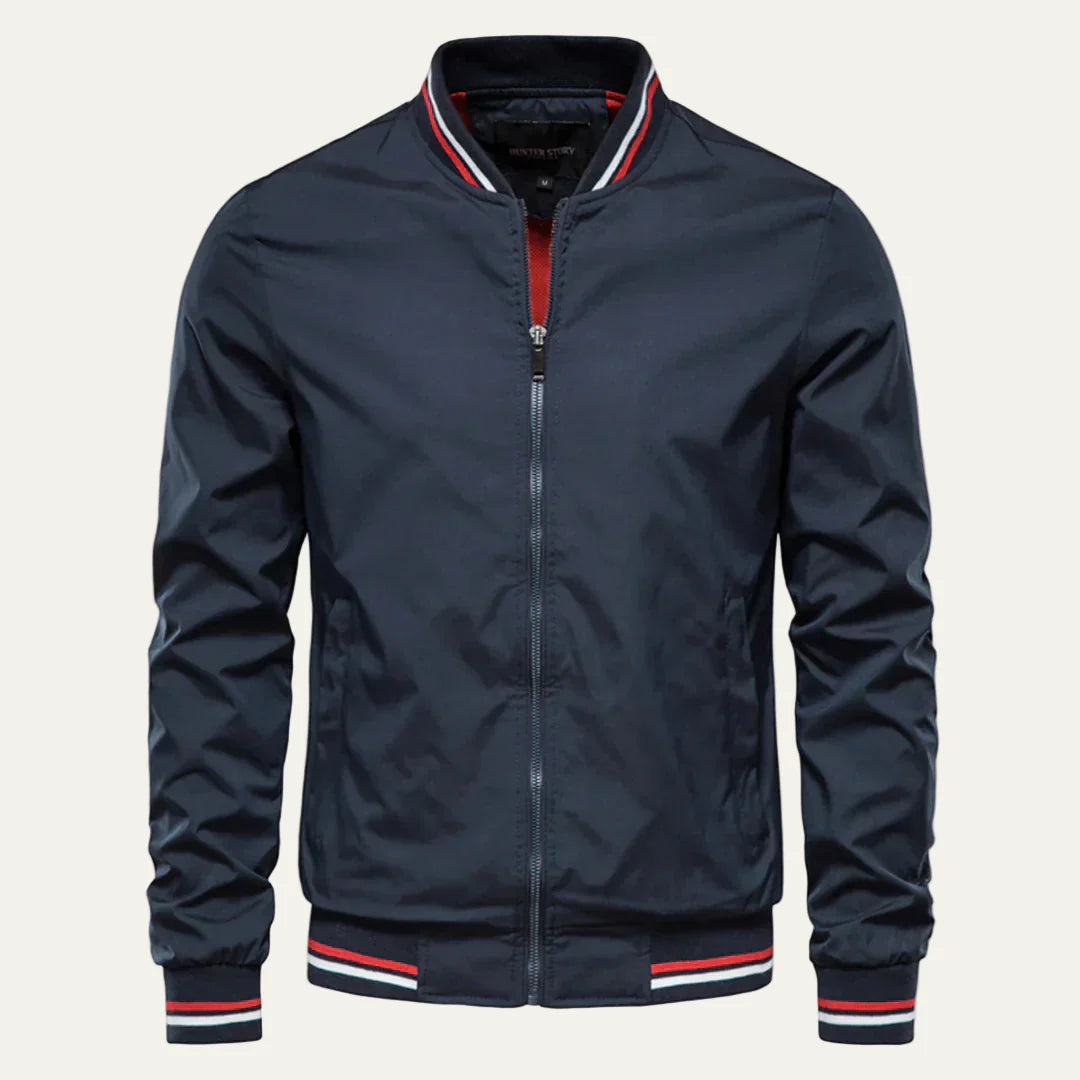 Men’s Solid Color Slim Fit Bomber Jacket