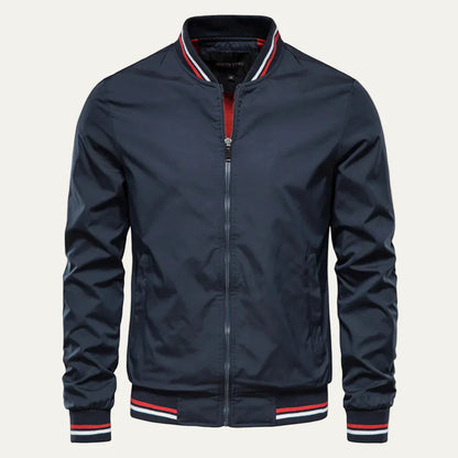 Men’s Solid Color Slim Fit Bomber Jacket