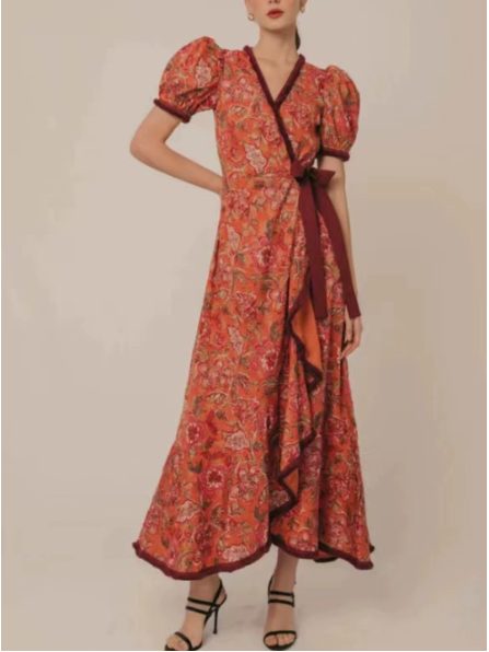 Pretty Pink Short Sleeve Maxi Dress - BritishElegance