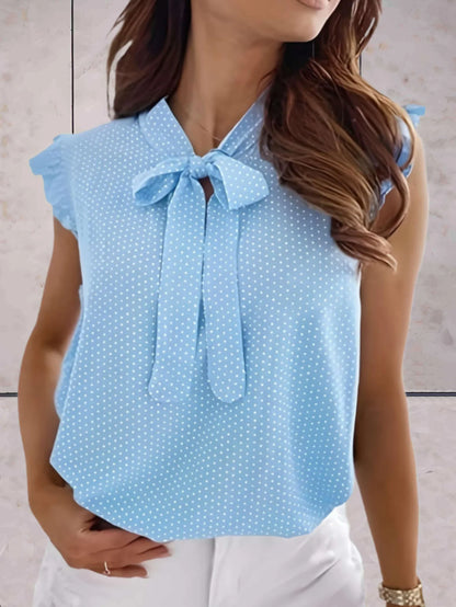 Nerine Top | Sleeveless Polka Dot Summer Top