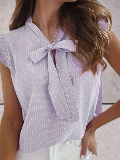 Nerine Top | Sleeveless Polka Dot Summer Top