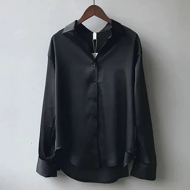 Green Classic Fit Blouse with Silky Finish
