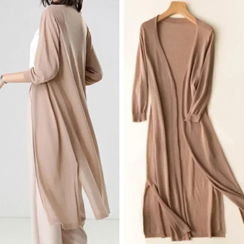Women's Oversized Open Cardigan Sweater - BritishElegance